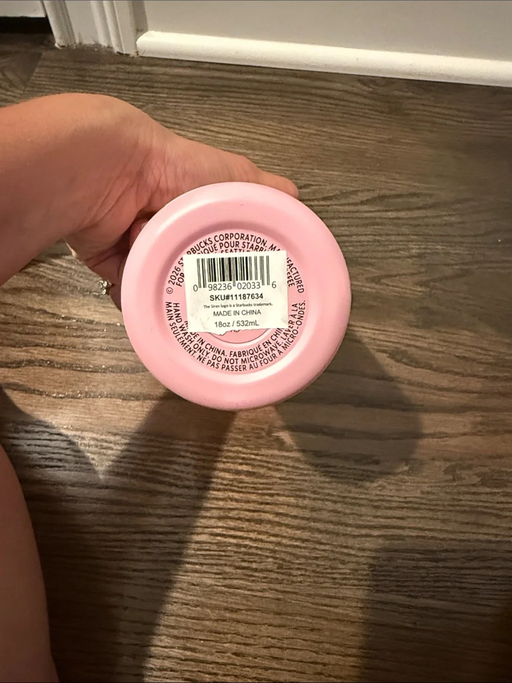 NEW Starbucks Pink and Cream Swirl 16oz Water Bottle
